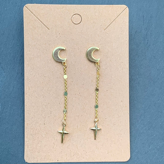 Moon and Star Earrings