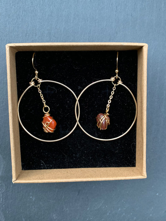 Lake Superior Agate Hoops