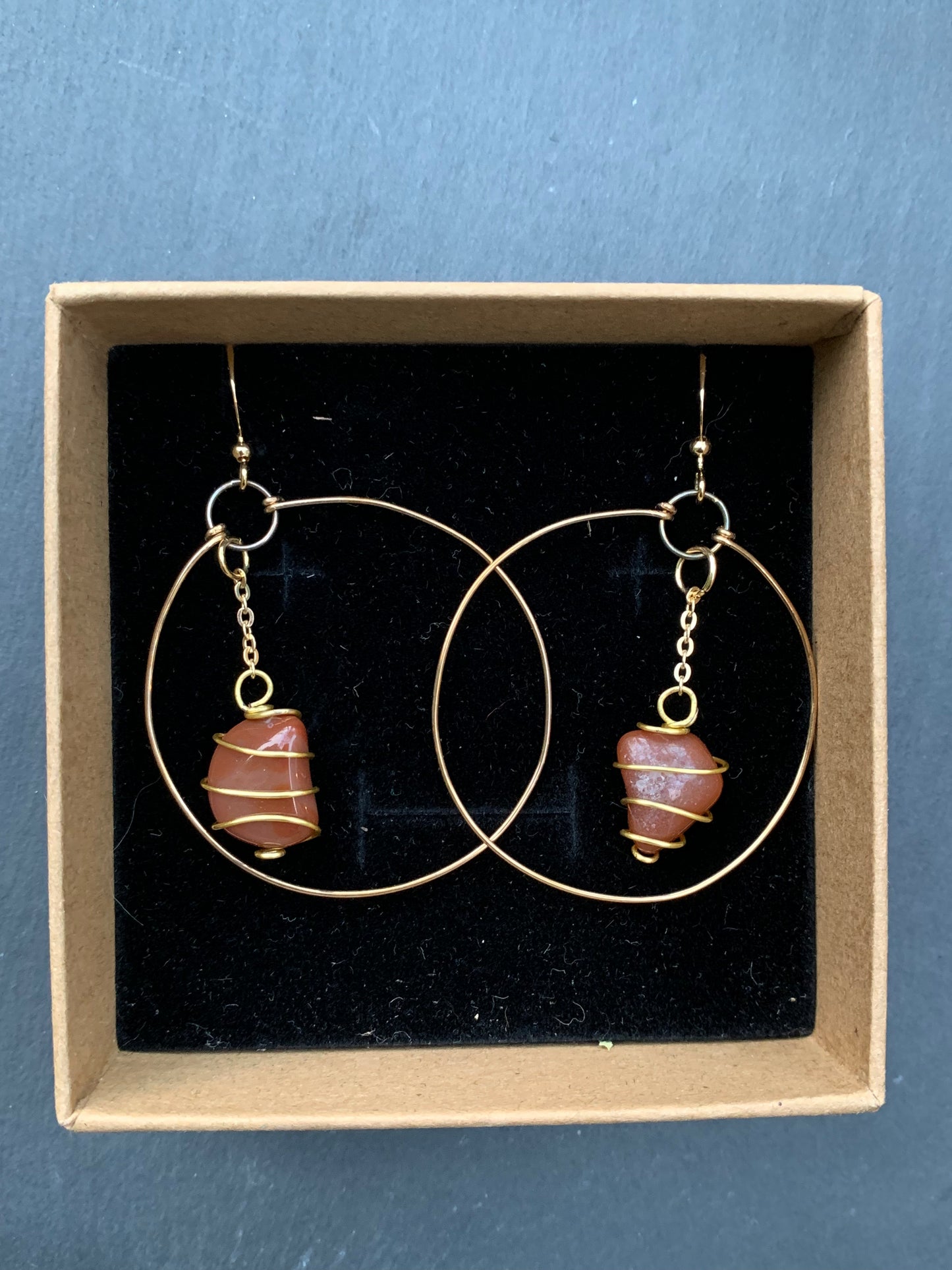 Lake Superior Agate Hoops